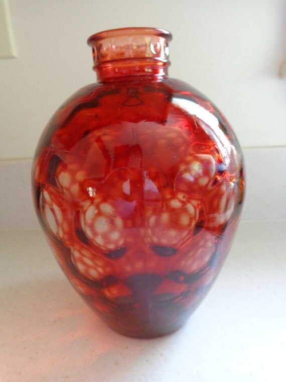 Red Glass Vase Hand Blown Glass Wheaton Glass Circa By Elitefinds 3711