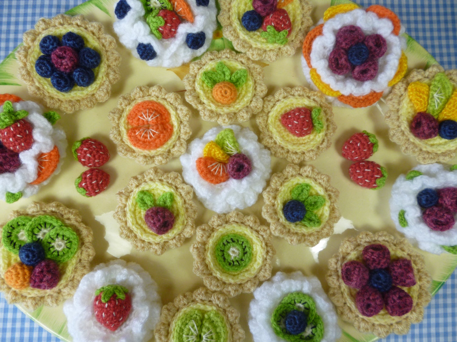 Fruit Desserts Crochet Pattern Sweet Meringue and Custard