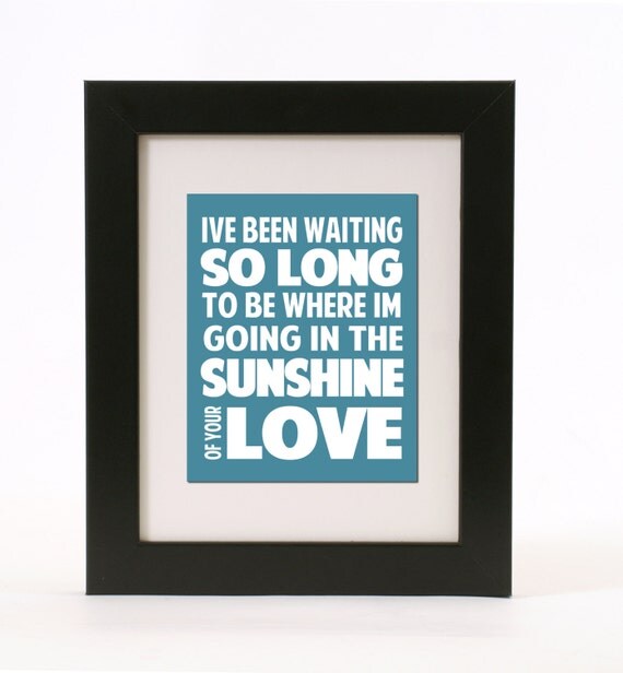 cream sunshine of your love lyrics wall art 8x10 print custom