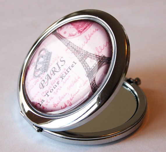 Paris compact mirror pink mirror purse mirror Paris