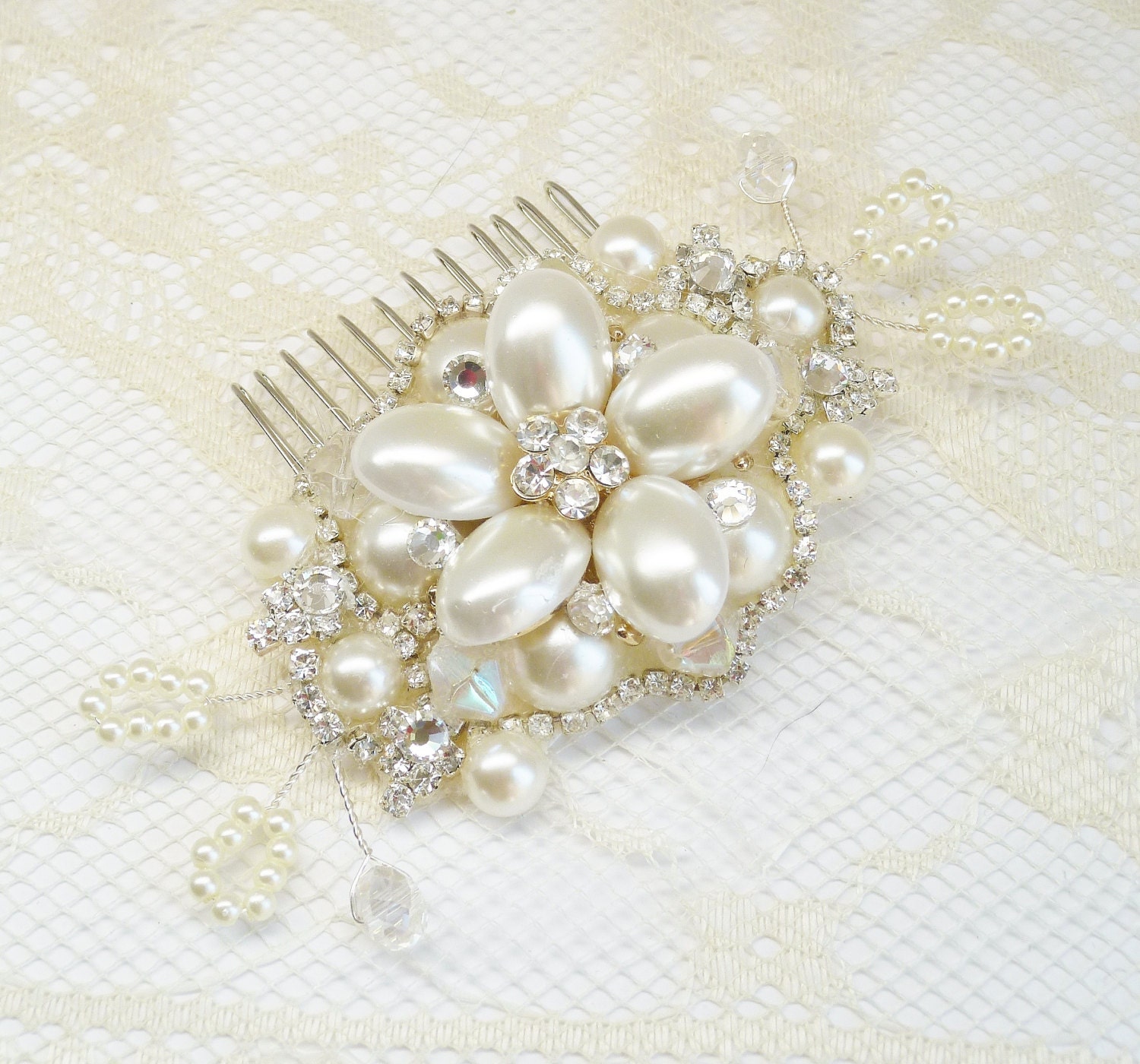 Bridal Hair Comb Vintage Hair Piece Pearl Hair Comb Bridal