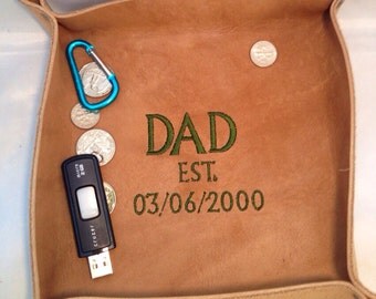 Leather Valet Tray/ Caddy Personalized Gift for Men