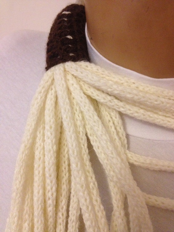 Items similar to SCARF wool chain necklace Infinity Scarf ,Noodle