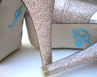Something blue - Blue rhinestone "I Do" shoe sticker
