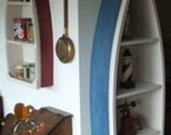 6 Foot row Boat Bookshelf Bookcase shelf Nautical cabin and office Decor Hand wooden boat
