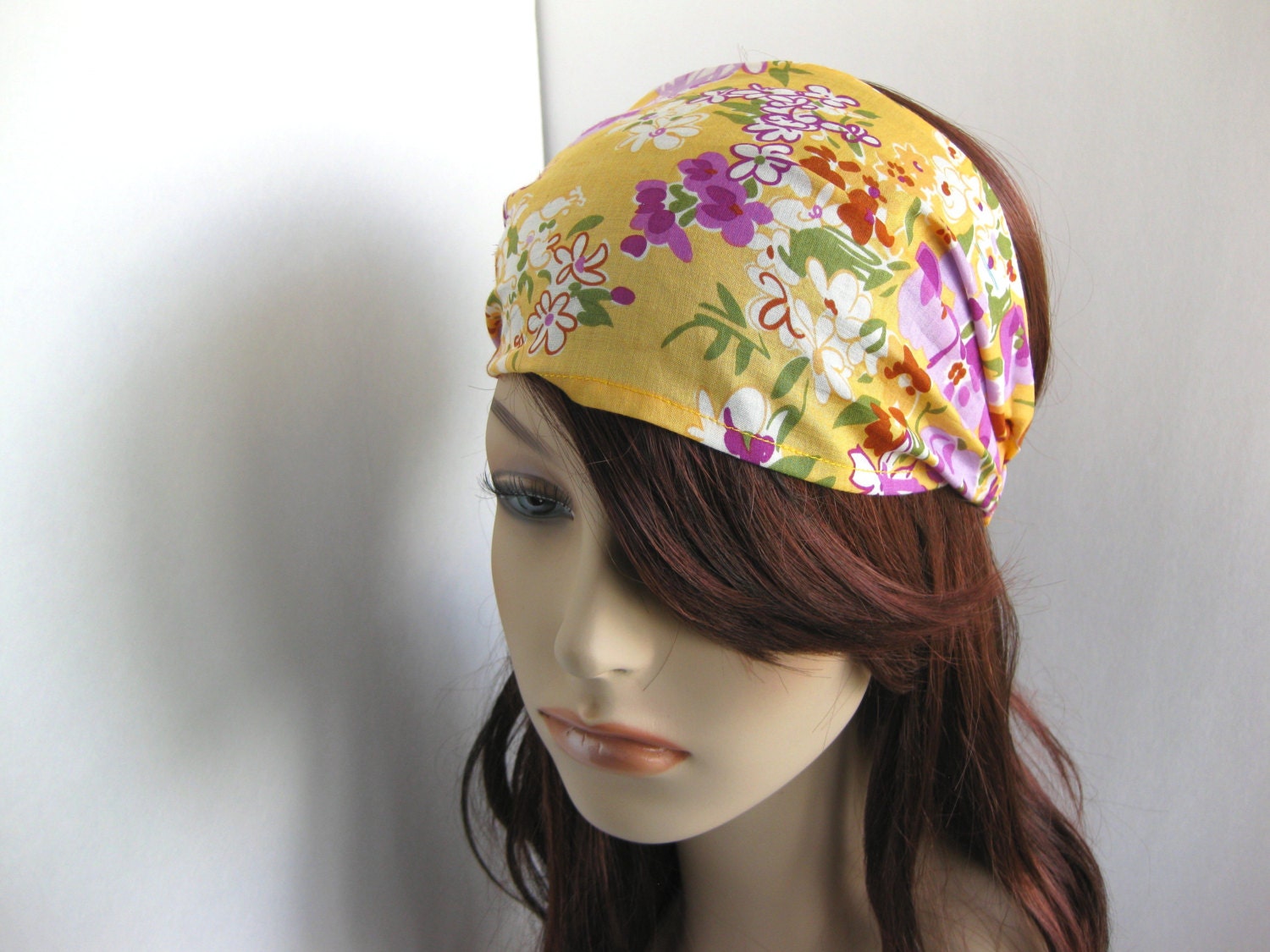 Yellow Floral Bandana Head Wrap Bandanas for Women's