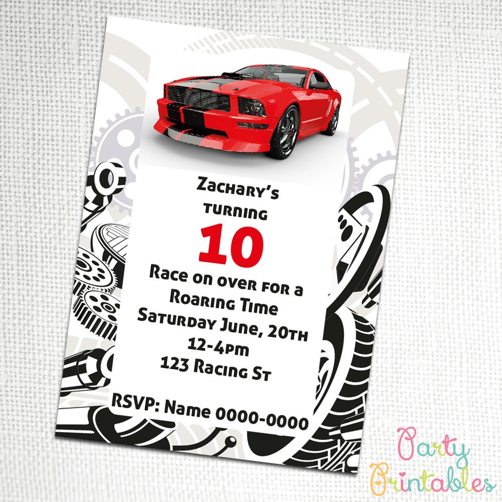 Race Car Invitation