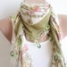 Women accessories, spring scarf, mom gifts, unique cheesecloth, beaded lace, green shawl,stylish accessory,thin scarf