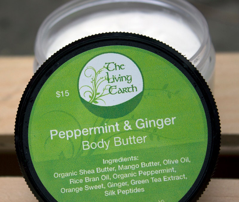 Body Butter Peppermint & Ginger 4 oz. by lebotanicals on Etsy