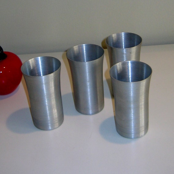 M Set of Six Anodized Aluminum Tumblers: Metal Cups