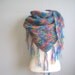 Hand knit scarf mohair wool hand-knitted shawl with a fringe