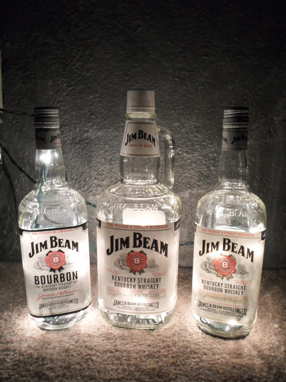 Large Lighted Jim Beam Bottle Decorative Lamp Great Gift for