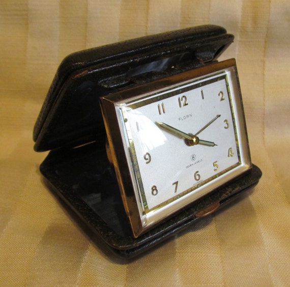 Vintage Travel Alarm Clock Florn Travel Alarm Clock 7 Jewels 8
