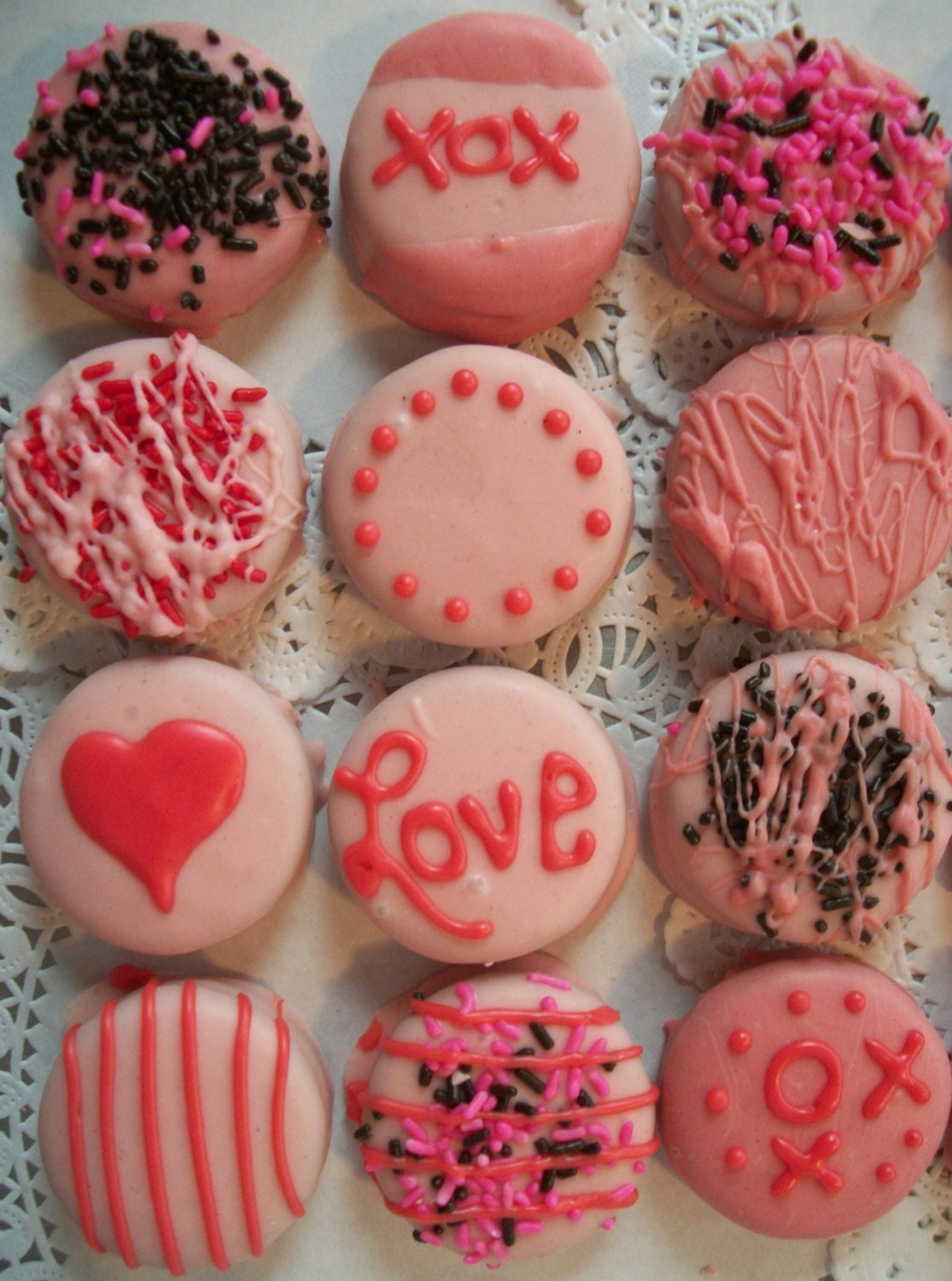 Valentine Pink Chocolate Covered Oreos cookies 12 1 Dz made