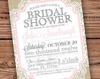 Vintage Bridal Shower Invitations Etsy 6