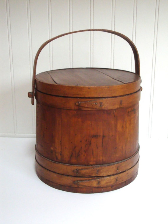ANTIQUE FIRKIN LARGE Wood Sugar Bucket by absenceofcolor