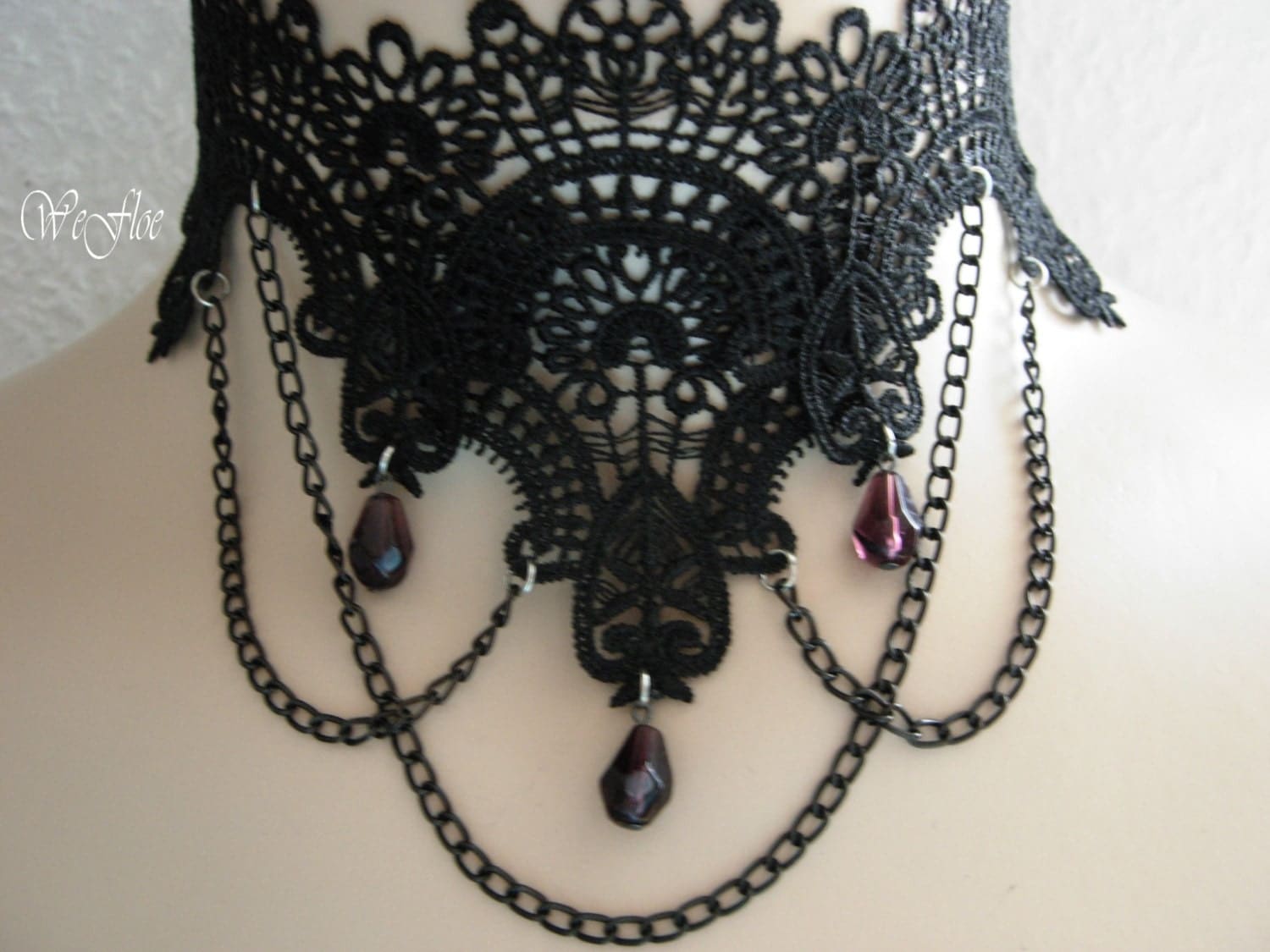 Victorian Necklace Gothic Jewelry Costume Collar black