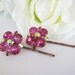 Bridal Hair Accessories, Pink Wedding Hair Pins, Crystal Bridal Hair, Pink Flower Hair Comb, Bridal Headdress, Bridal Headpiece, Hair Pins