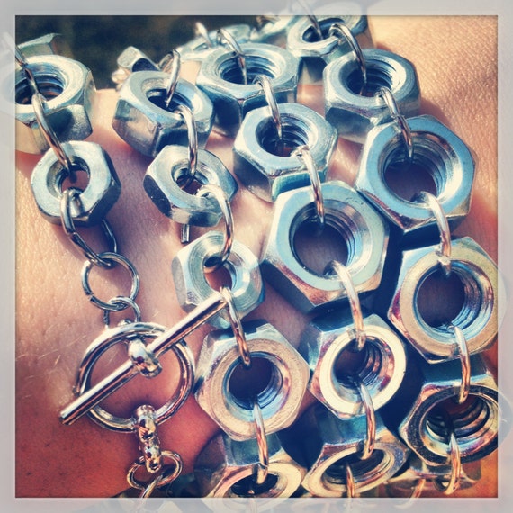 Nuts & Bolts Bracelet Hardware in the Style of Chainmaille