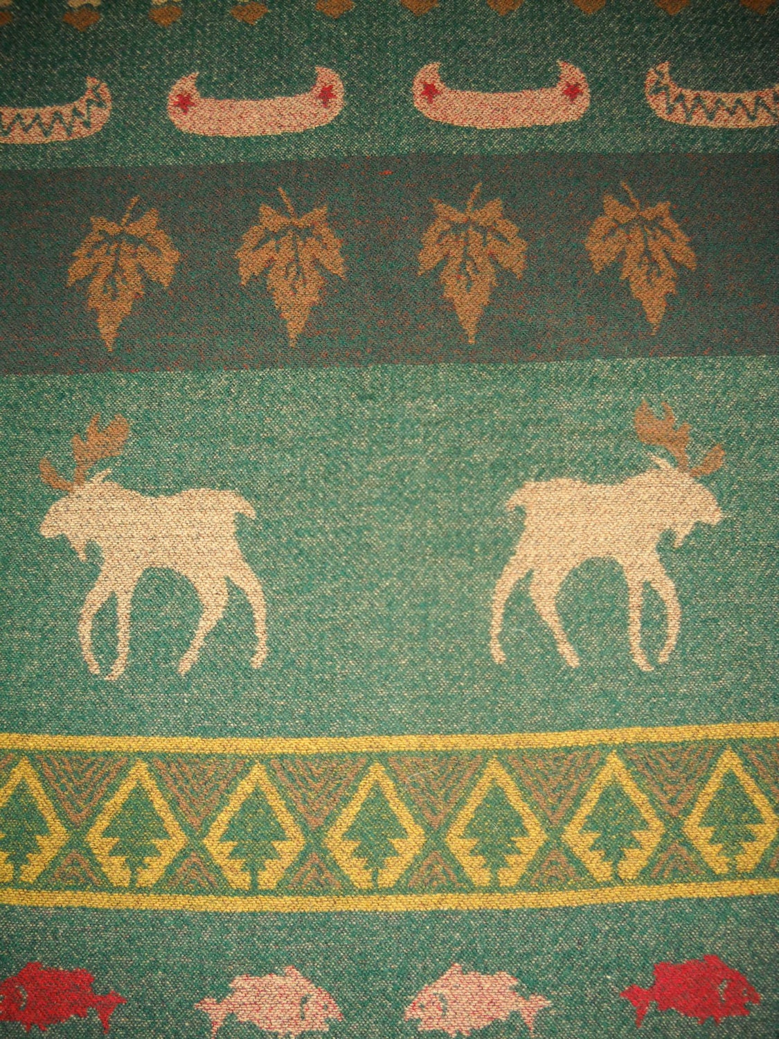Pendleton Wool Fabric Unusual Pattern Cabin Decor Forest