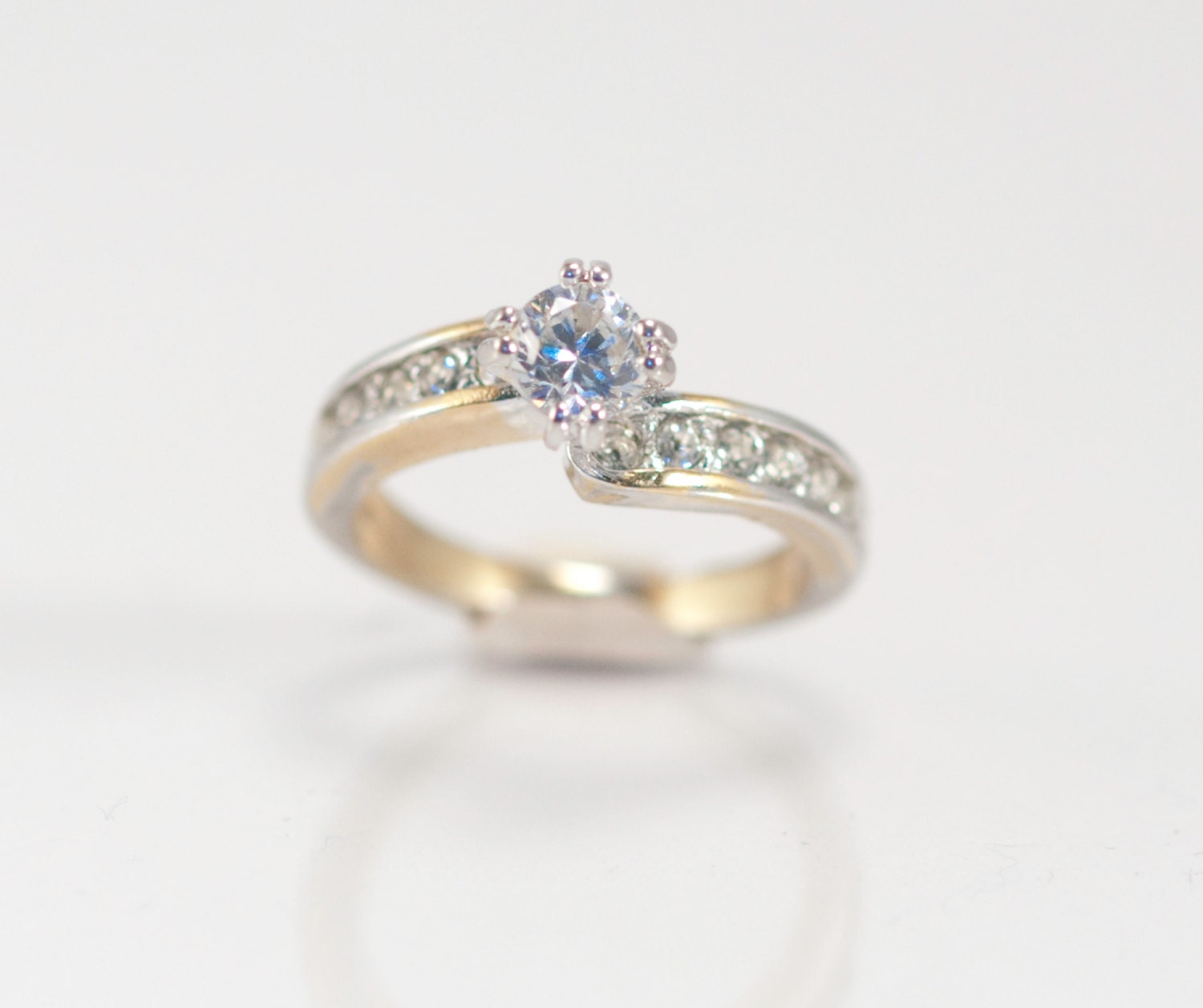 Vintage 1/2 ct. Faux Diamond Ring 18K GE by AMagnificentMess