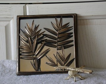 Bronze Looking Mirror With Pretty Leaves. CLEARANCE Price marked to clear out
