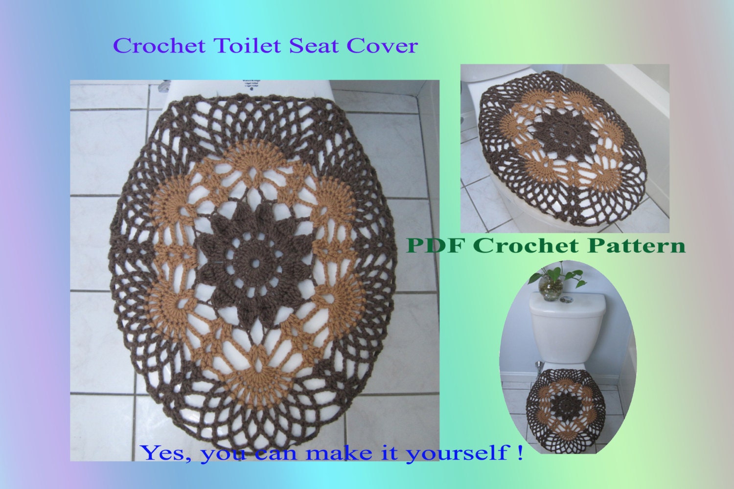 Crochet Pattern Toilet Seat Cover for Both Standard and by ytang
