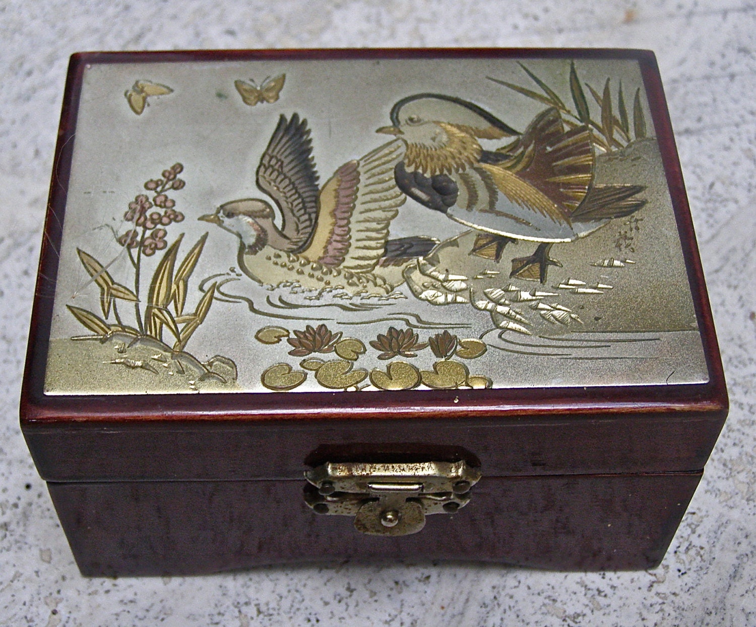 Japanese Jewelry Box Chokin Art Etched by FunkAndMoreVintage