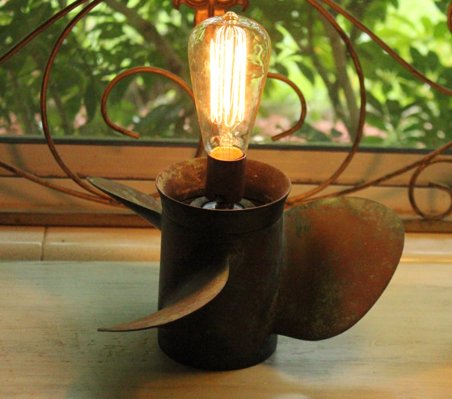 Cast Bronze Boat Propeller Lamp