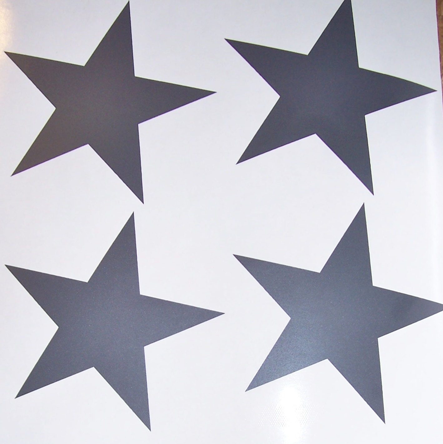 Set of 4 4 Dark Grey Vinyl Star Decals Wall by LoveToCraft09
