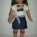 Justin Bieber outfit with t-shirt, denim skirt, and leggings fits American girl 18 inch doll clothes