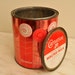Rare Mid Century Carnation Malted Milk Tin with Lid Red White with Flowers