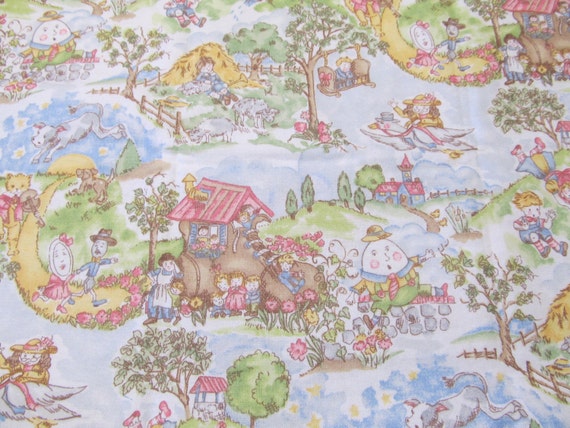 Nursery rhyme flannel fabric cotton Flannel by creationsbyjessi