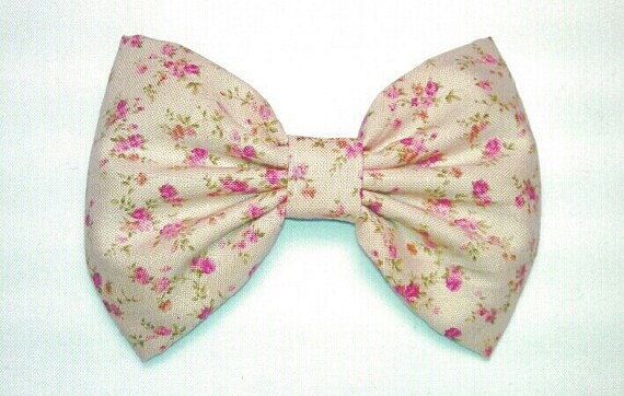 Nude Floral Hair Bow Girls Bow Bows Floral Bow Adult Bow