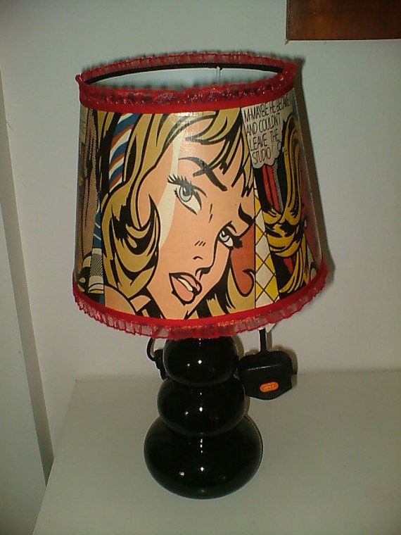 Items similar to Lichtenstein Pop  Art  Lamp  Decoupage 