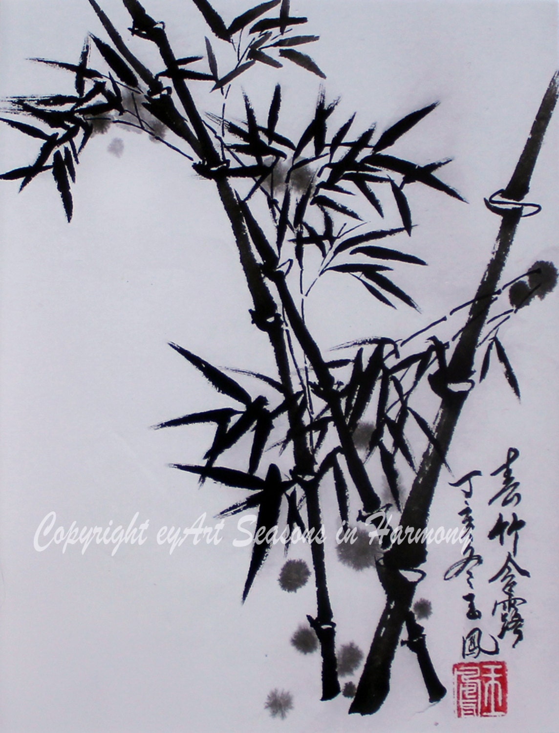 Items similar to Chinese Brush Painting. Spring Bamboo on Etsy