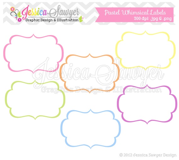 Items similar to INSTANT DOWNLOAD, pastel whimsical labels - tag ...