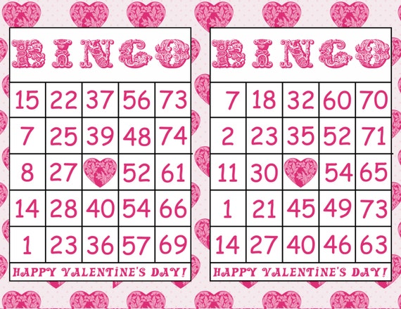Items similar to Valentine Printable Bingo Game - INSTANT DOWNLOAD - 30 ...