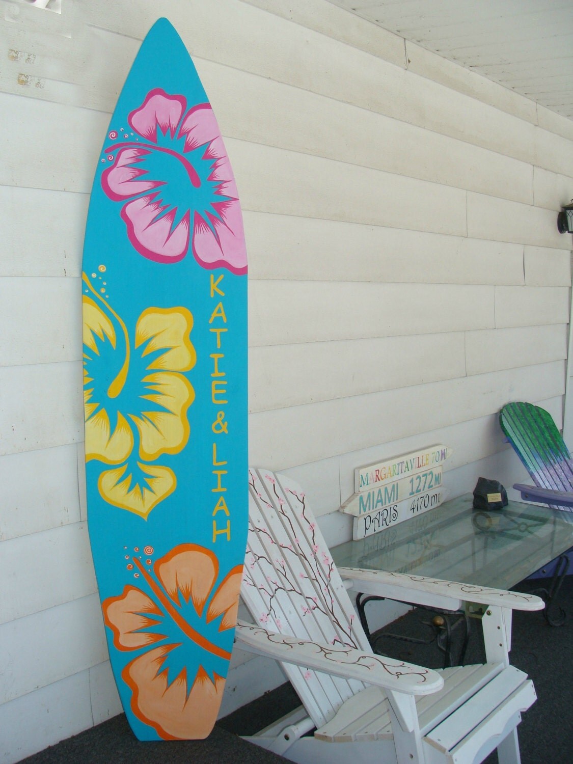 6 Foot Wood Hawaiian Surfboard Wall Art Decor or Headboard