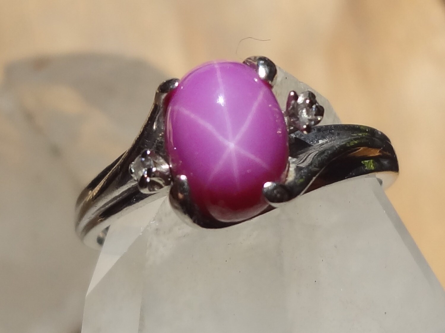 pink star sapphire ring