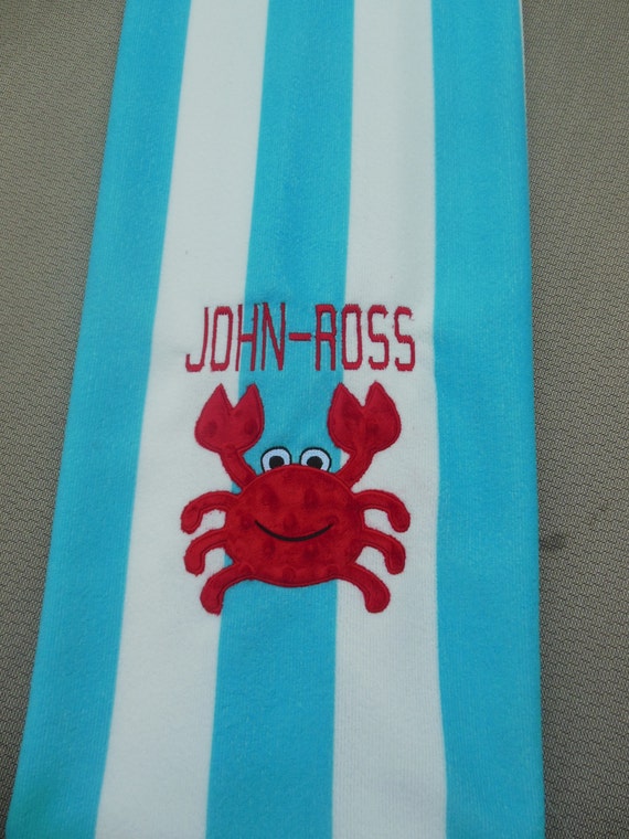 Crab Beach Towel By Twinsandquinn On Etsy