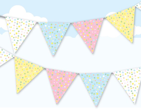 Pastel Polka Dot Bunting Banner Confetti DIY Party pastel-polka-dot-bunting-banner-confetti-diy-party