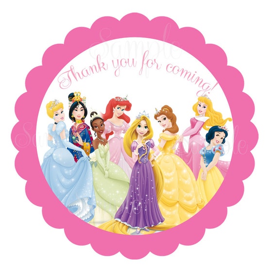 Disney Princess Inspired or Tea Party Personalized Cupcake Toppers /Gift Favor Tags- (DIGITAL FILE) Il_570xn