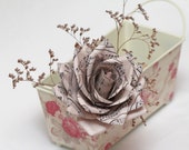 wedding bouquet, wedding flowers, paper flowers, paper flower bouquet, vintage paper flowers, vintage paper roses