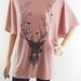 Princess Reindeer Bird Vine Nature Deer Tshirt Bat Sleeve Women Tshirt Women Top Short Sleeve shirt Oversize Screen Print Free Size