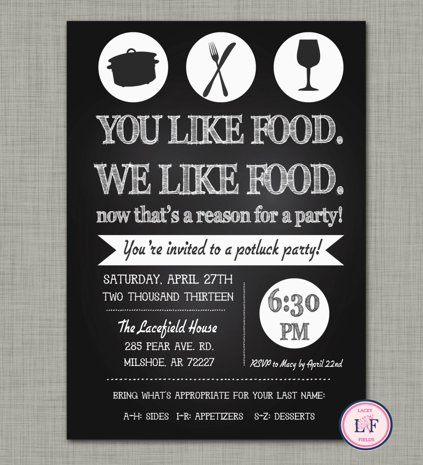 Potluck Party Invitation 5