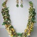 Gold & Silver Rhinestone Flower Cluster Necklace Set