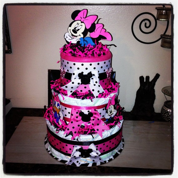 Minnie Mouse Diaper Cake / Disney Diaper Cake Minnie Mouse