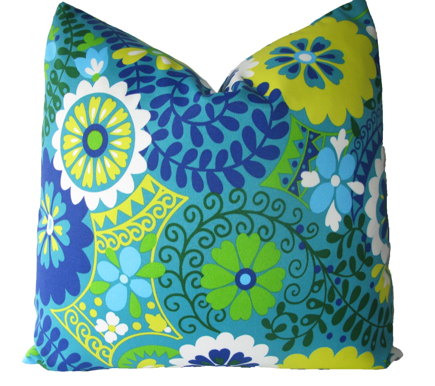 Decorative Mod Floral Indoor Outdoor Pillow Cover 18x18