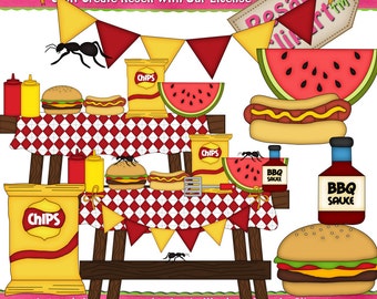 View Bbq Picnic Table Clipart Background